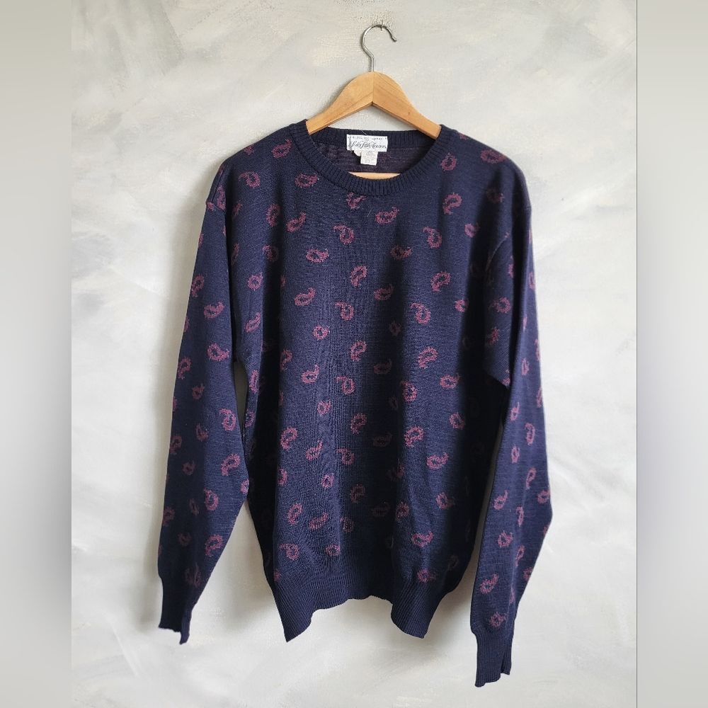Tricots St. Raphael Saks Fifth Avenue Vintage Wool Crewneck Sweater Men's Large